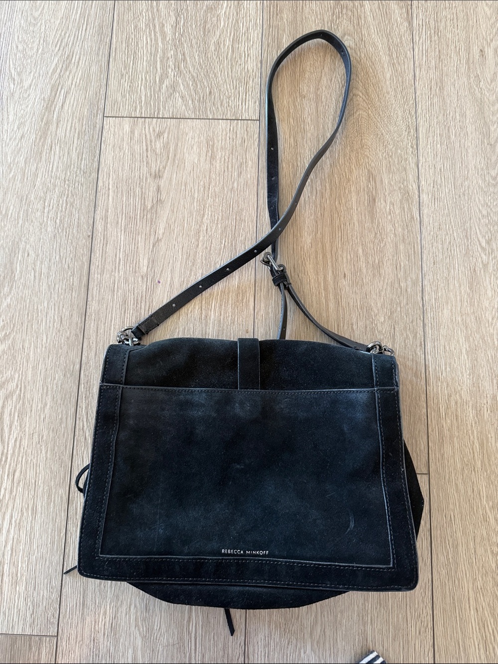 Rebecca Minkoff Black Suede Fringe Shoulder Bag Women - Picture 7 of 16